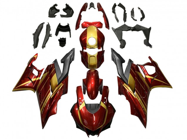 Carenagens Moto Yamaha YZF R3/R25 2019-2021 - Vermelho Ouro Preto Fosco