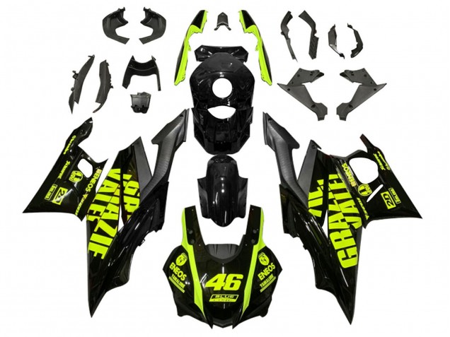 Carenagens Moto Yamaha YZF R3/R25 2019-2021 - Preto Amarelo Néon 46