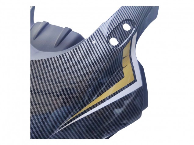 Carenagens Moto Yamaha YZF R3/R25 2022-2024 - Preto Fibra de Carbono Estilo Ouro Vermelho ABBOT