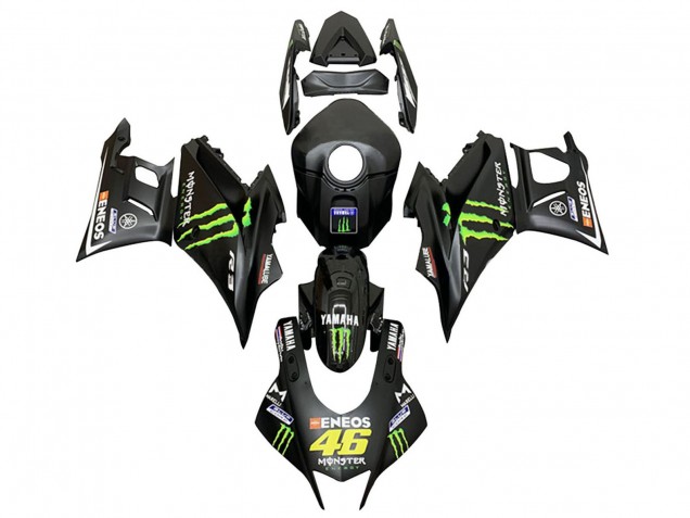 Carenagens Moto Yamaha YZF R3/R25 2022-2024 - Preto Verde Monstro ENEOS 46
