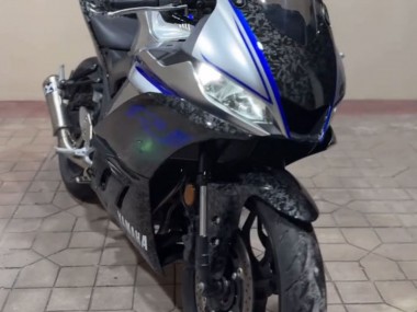 Carenagens Moto Yamaha YZF R3/R25 2022-2024 - Mármore Preto Prata Azul Forjado Fibra de Carbono Estilo