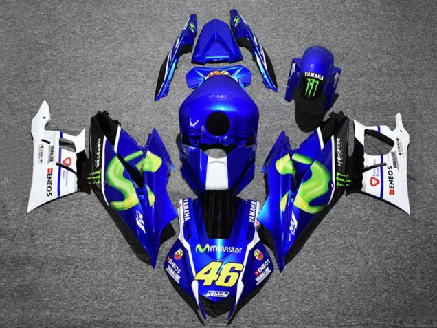 Carenagens Moto Yamaha YZF R3/R25 2022-2024 - Azul Branco Preto Verde Monstro MoviStar Yamalube ENEOS 46