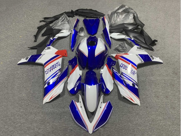 Carenagens Moto Yamaha YZF R3/R25 2022-2024 - Azul Branco Vermelho Semakin Didepan
