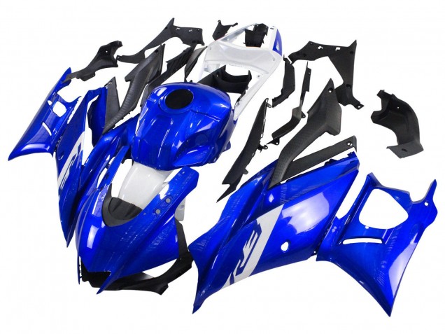 Carenagens Moto Yamaha YZF R3/R25 2022-2024 - Azul Branco Preto Fosco