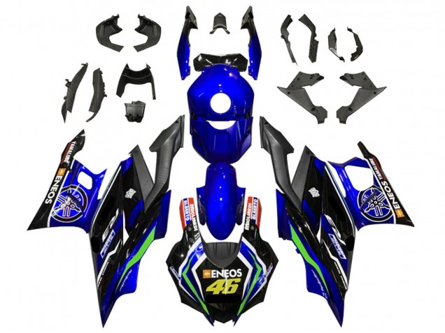 Carenagens Moto Yamaha YZF R3/R25 2022-2024 - Azul Verde Preto ENEOS 46