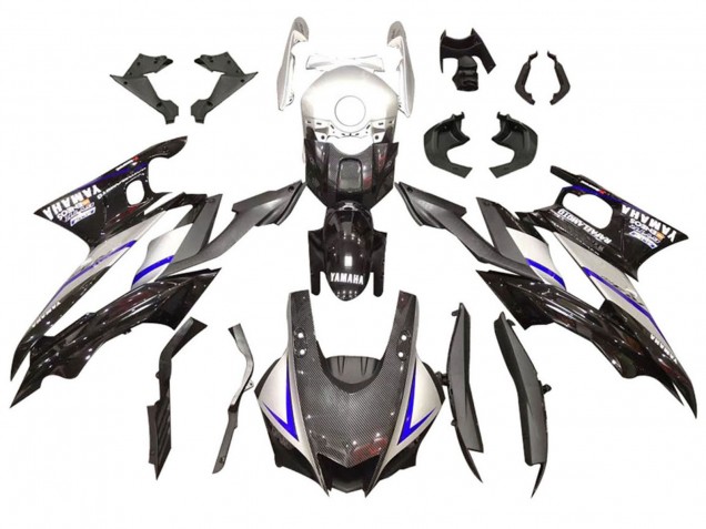 Kits Carenagem Moto Yamaha YZF R3/R25 2022-2024 - Prata Azul Preto Fibra de Carbono Estilo