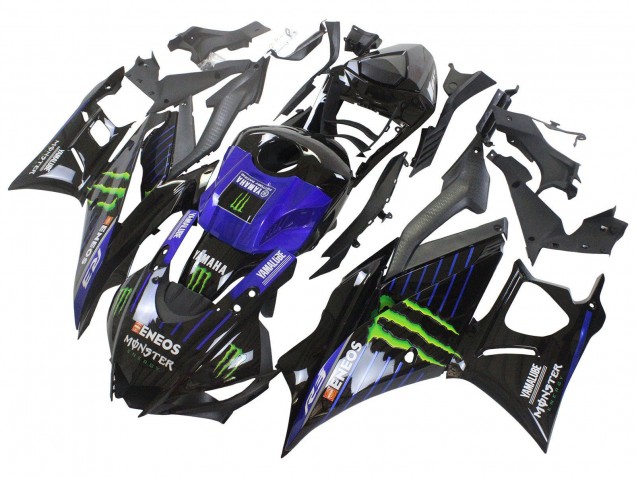 Carenagens Moto Yamaha YZF R3/R25 2022-2024 - Azul Verde Preto Monstro Yamalube ENEOS