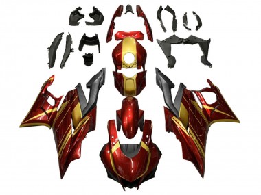Carenagens Moto Yamaha YZF R3/R25 2022-2024 - Vermelho Ouro Preto Fosco