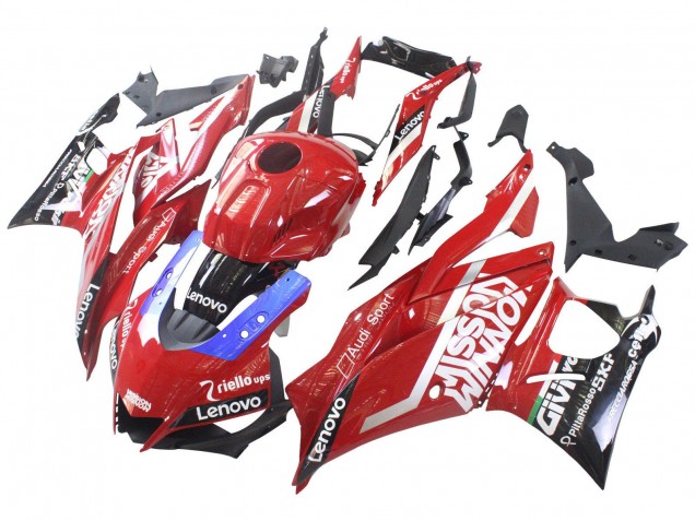 Carenagens Moto Yamaha YZF R3/R25 2022-2024 - Vermelho Azul Preto Lenovo Valsir
