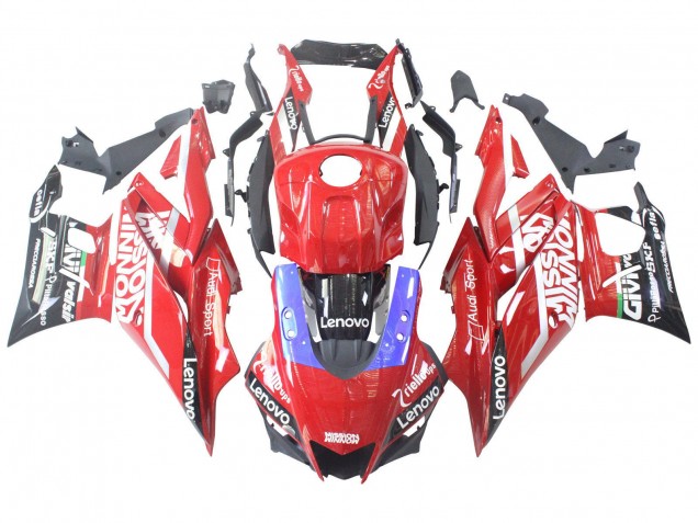 Carenagens Moto Yamaha YZF R3/R25 2022-2024 - Vermelho Azul Preto Lenovo Valsir