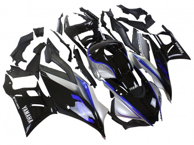 Carenagens Moto Yamaha YZF R3/R25 2022-2024 - Prata Azul Preto Brilhante