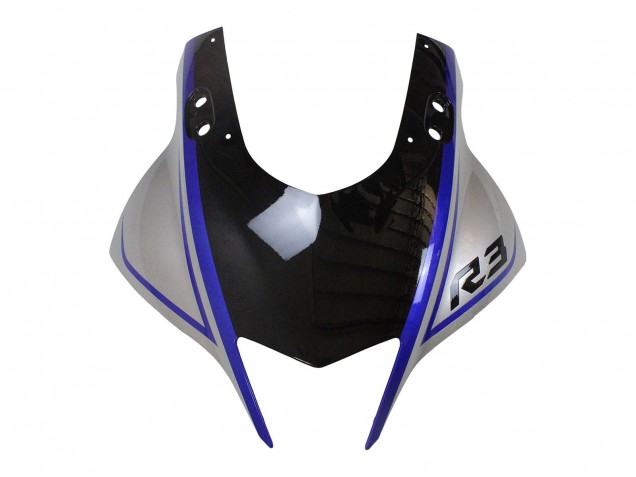 Carenagens Moto Yamaha YZF R3/R25 2022-2024 - Prata Azul Preto Brilhante