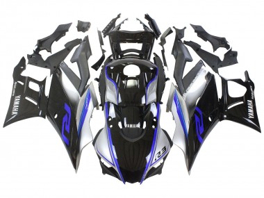 Carenagens Moto Yamaha YZF R3/R25 2022-2024 - Prata Azul Preto Brilhante