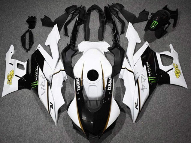 Carenagens Moto Yamaha YZF R3/R25 2022-2024 - Branco Preto Verde Monstro