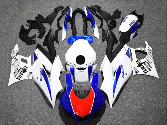Carenagens Moto Yamaha YZF R3/R25 2022-2024 - Branco Azul Vermelho Preto Motul