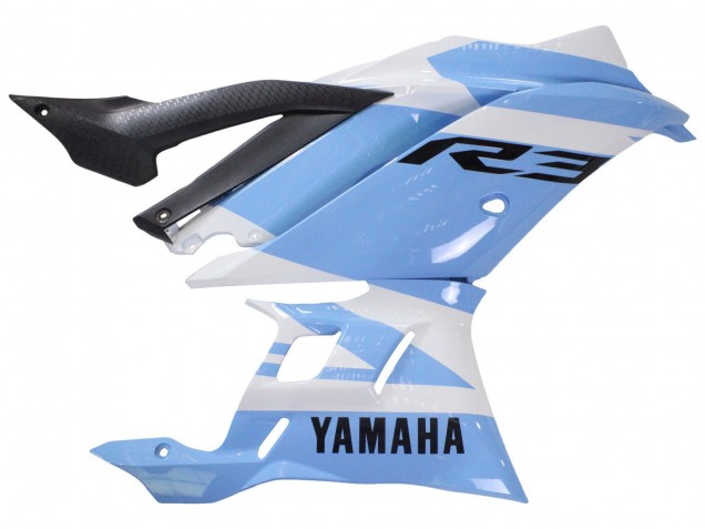 Carenagens Moto Yamaha YZF R3/R25 2022-2024 - Branco Azul Claro