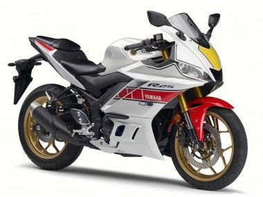 Carenagem Moto Yamaha YZF R3/R25 2022-2024 - Branco Vermelho Preto