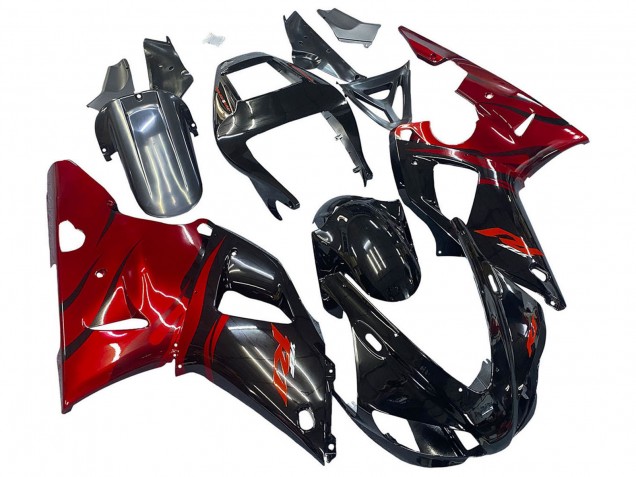 Carenagens Moto Yamaha YZF 1000 R1 1998-1999 - Preto Brilhante Vermelho