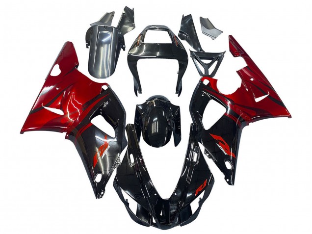 Carenagens Moto Yamaha YZF 1000 R1 1998-1999 - Preto Brilhante Vermelho