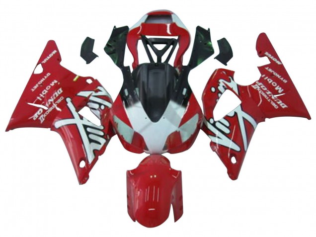 Carenagens Moto Yamaha YZF 1000 R1 1998-1999 - Vermelho Branco Preto Dunlop