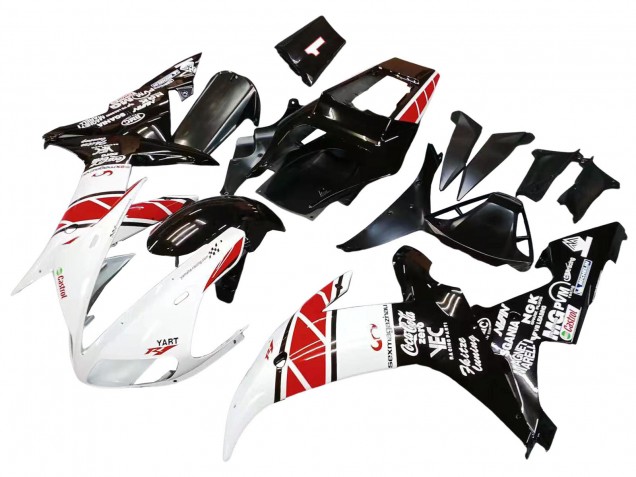 Carenagens Moto Yamaha YZF 1000 R1 2002-2003 - Branco Vermelho Preto Castrol