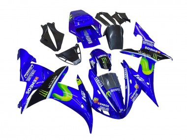 Carenagens Moto Yamaha YZF 1000 R1 2002-2003 - Azul Preto Verde MoviStar ENEOS Monstro