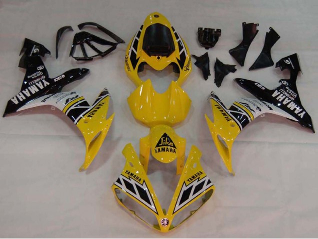 Carenagens Moto Yamaha YZF 1000 R1 2004-2006 - Amarelo Branco Preto Brilhante