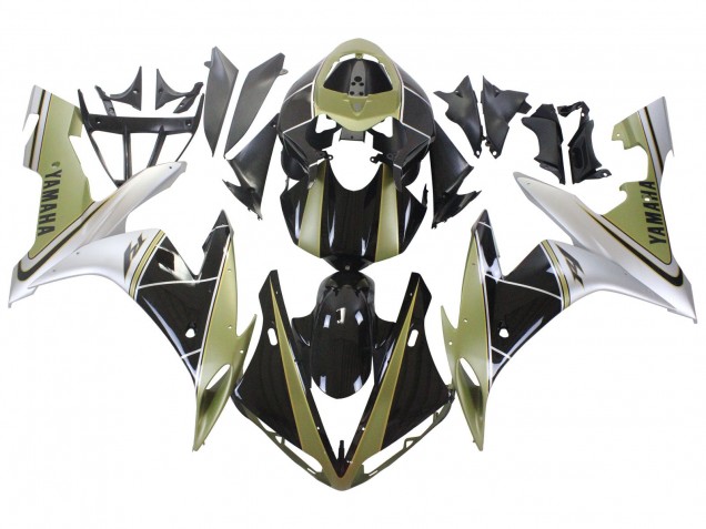 Carenagens Moto Yamaha YZF 1000 R1 2004-2006 - Ouro Claro Branco Preto Brilhante