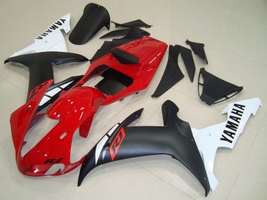 Carenagens Moto Yamaha YZF R1 2002-2003 - Vermelho Branco Preto Fosco
