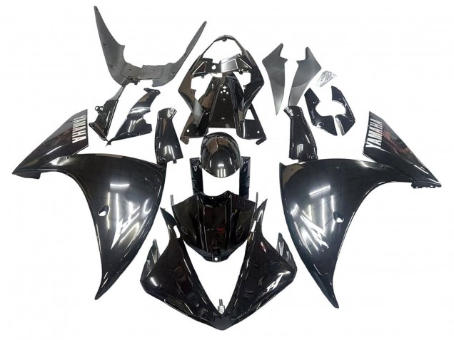 Carenagens Moto Yamaha YZF 1000 R1 2009-2011 - Preto Brilhante Branco Decal