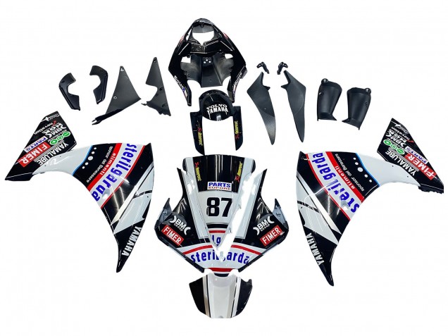 Carenagens Moto Yamaha YZF 1000 R1 2012-2014 - Preto Brilhante Branco Vermelho Fimer Yamalube Sterilgarda 87