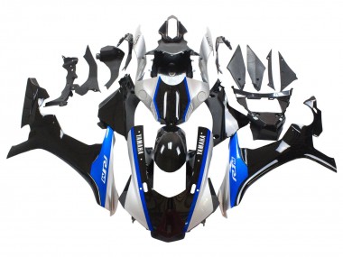 Carenagens Moto Yamaha YZF 1000 R1 2015-2019 - Prata Azul Preto Brilhante