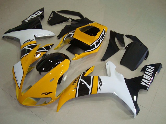 Carenagens Moto Yamaha YZF R1 2002-2003 - Amarelo Branco Preto Aniversário