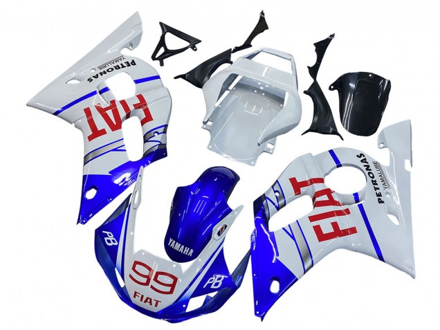 Carenagens Moto Yamaha YZF 600 R6 1998-2002 - Branco Azul Vermelho Fiat 99