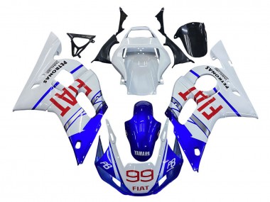 Carenagens Moto Yamaha YZF 600 R6 1998-2002 - Branco Azul Vermelho Fiat 99