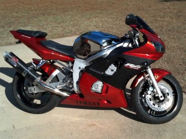 Carenagens Moto Yamaha YZF 600 R6 1998-2002 - Laranja Preto Fosco