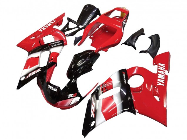 Carenagem Moto Yamaha YZF 600 R6 1998-2002 - Vermelho Branco Preto Brilhante