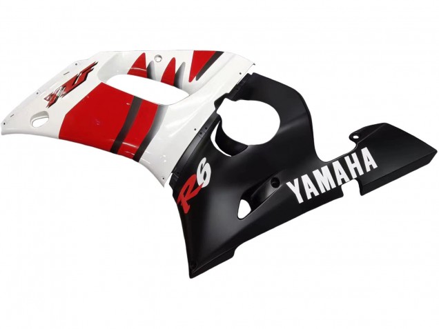 Carenagens Moto Yamaha YZF 600 R6 1998-2002 - Branco Vermelho Preto Brilhante