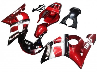 Carenagens Moto Yamaha YZF 600 R6 1998-2002 - Vermelho Branco Preto Brilhante
