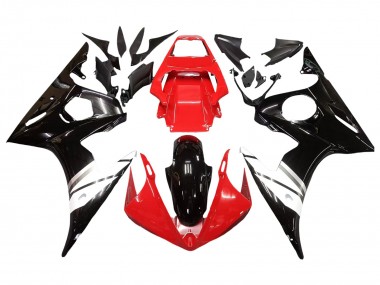Carenagens Moto Yamaha YZF R6 2003-2004 - Vermelho Branco Preto Brilhante