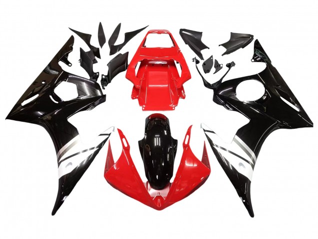 Carenagens Moto Yamaha YZF R6S 2006-2009 - Vermelho Branco Preto Brilhante