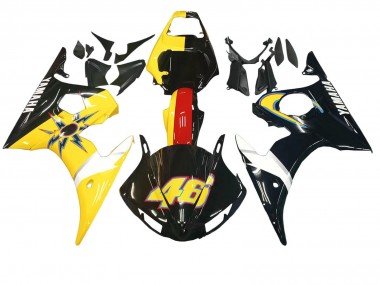 Carenagens Moto Yamaha YZF R6 2003-2004 - Amarelo Vermelho Preto Brilhante 46