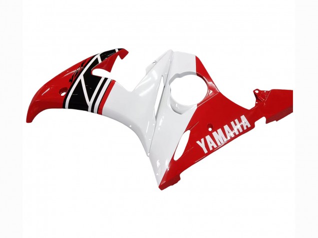 Carenagem Moto Yamaha YZF R6 2003-2004 - Branco Vermelho Preto Brilhante