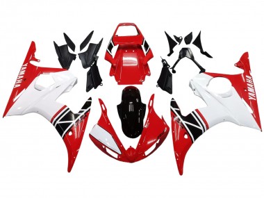 Carenagem Moto Yamaha YZF R6S 2006-2009 - Branco Vermelho Preto Brilhante