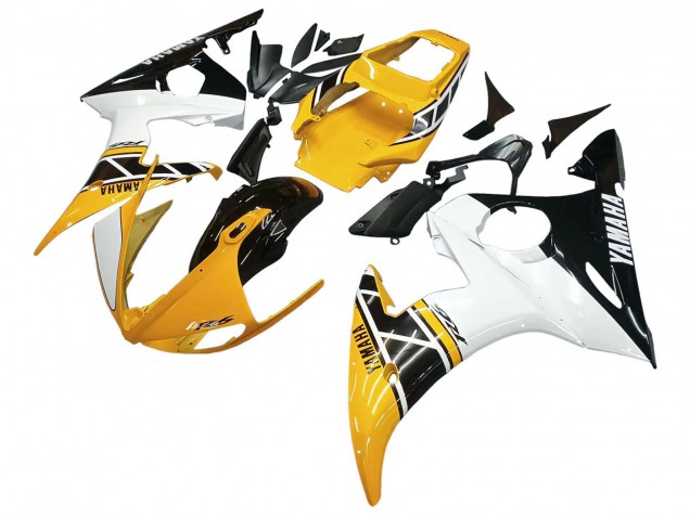 Carenagens Moto Yamaha YZF R6S 2006-2009 - Amarelo Branco Preto Brilhante