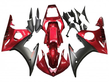 Kits Carenagem Moto Yamaha YZF R6 2003-2004 - Vermelho Preto Fosco