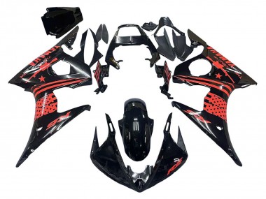 Carenagem Moto Yamaha YZF R6 2003-2004 - Preto Brilhante Vermelho