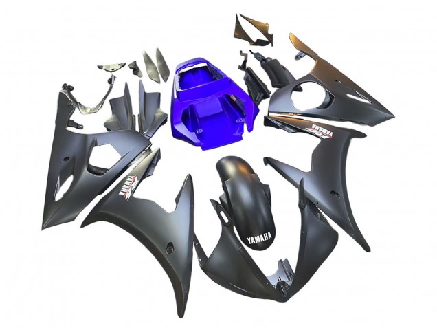 Carenagens Moto Yamaha YZF R6 2003-2004 - Azul Preto Fosco