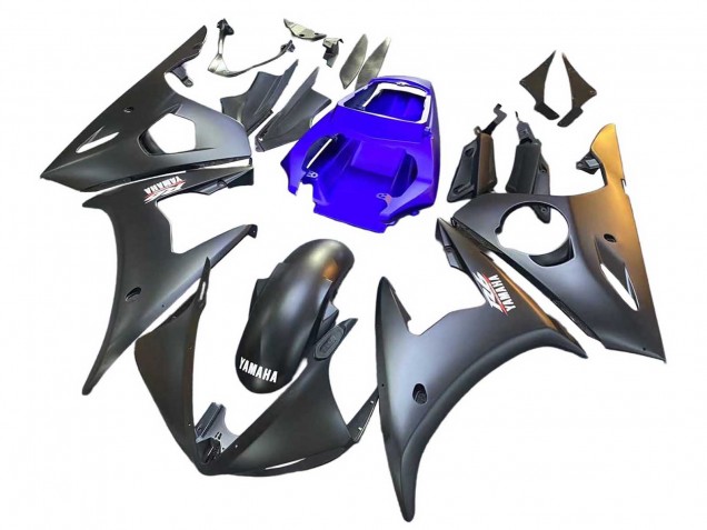 Carenagens Moto Yamaha YZF R6S 2006-2009 - Azul Preto Fosco