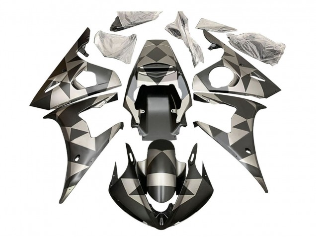 Carenagens Moto Yamaha YZF R6S 2006-2009 - Preto Vermelho Geometric